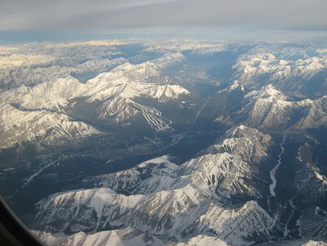 Aerial View of the Canadian Rockies in Winter
