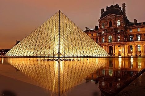 Entrance to the Louvre at Night