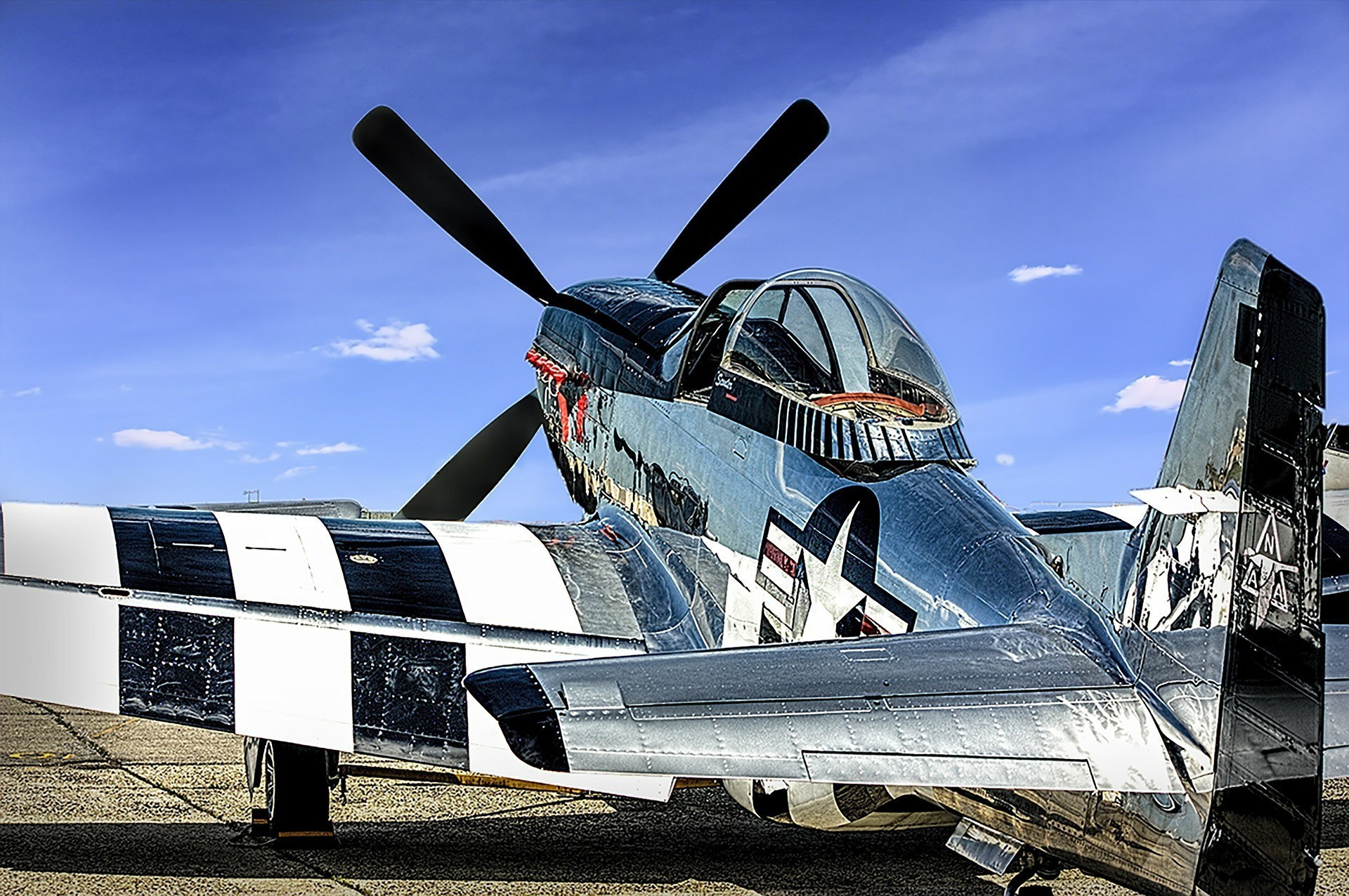 Polished Aluminum on a vintage P-51 Mustang